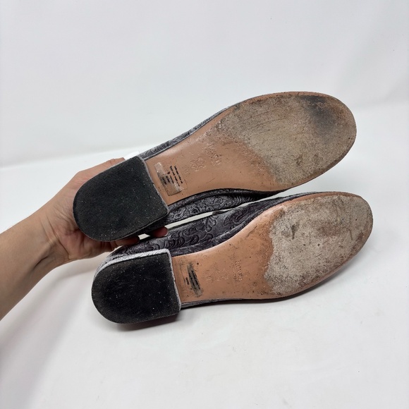 Lewit Gabriella Loafer Gray Embossed Velvet Size 39 - Picture 7 of 8